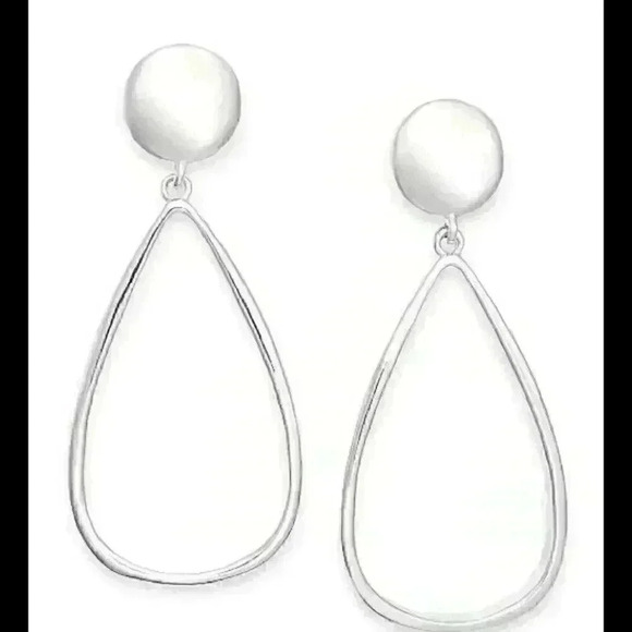 Charter Club Jewelry - Charter Club new silver tone open drop earrings